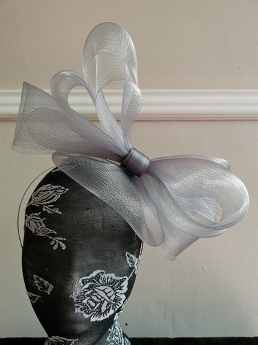 Grey fascinator millinery - fascinator,