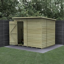 Forest Beckwood 8x6 Pent Shed No Windows Wooden Outdoor Storage Free Delivery