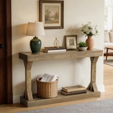 Solid 2-Tier Console Table
