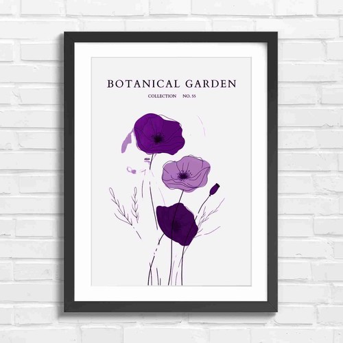 Minimalist poppy illustration - minimalist,