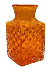 Whitefriars Geoffrey Baxter Textured tangerine orange chess Vase Number 9817
