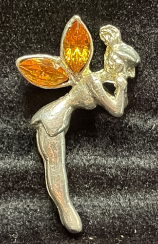 Silver tone fairy amber - tone, colour