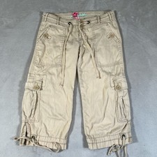 Vintage Y2K Abercrombie & Fitch Beige Low Rise Cargo Capri Pants Women's Size 0