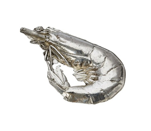 Cast pewter crevette - cast, ornament