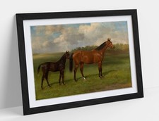 EMIL ADAM, PERDITA II WITH HER FOAL -FRAMED WALL ART POSTER PRINT 4 SIZES