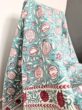 Indian cotton block print tablecloth 60x90 inches