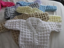 NEWBORN  WAFFLE STITCH  CROCHET BABY CARDIGAN