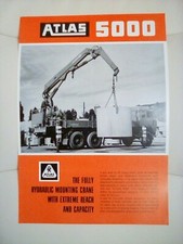 ATLAS 5000 FULLY HYDRAULIC LORRY CRANE BROCHURE 1970 