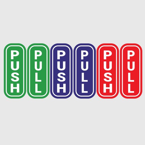 Push pull stickers door - pull,