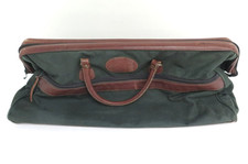 Vintage Orvis Travel Bag Green Canvas Brown Leather Duffle Bag Top Handle 73cm W
