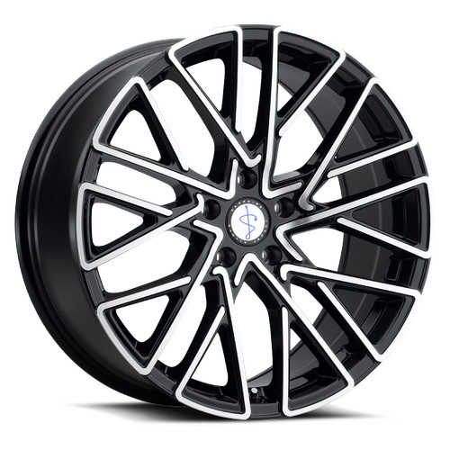 One inch black alloy wheel - one,