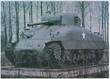 AFTER THE BATTLE POSTCARD - M4A1  SHERMAN TANK