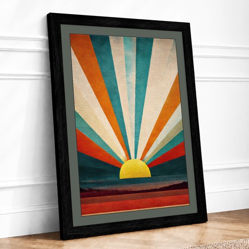 Geometric sunburst art deco - geometric,