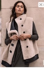 Sold Out Mint Velvet shearling Borg gilet jacket size XL RRP £199