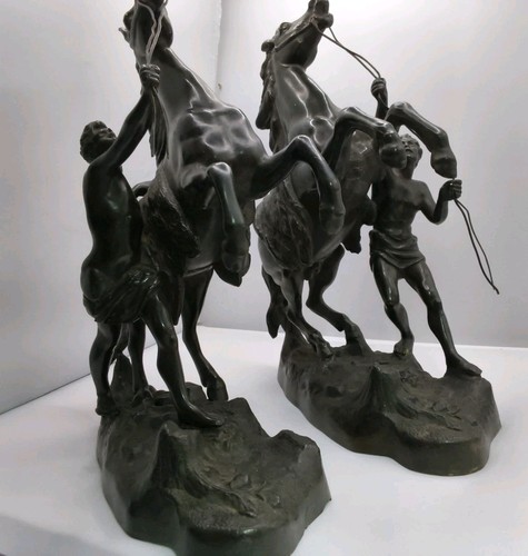 Two antique spelter marley - antique,