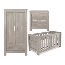 BabyStyle Bordeaux Nursery Set Cot Bed Wardrobe Dresser – Ash