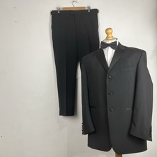 Moss Bros Tuxedo Dinner Suit 2 Piece Men's Black 42R Jacket 36W 30L Trousers