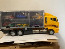 ToyTruck; 12 Vehicle Container Truck! 14x6.5x4.Yellow.Pre-Owned.Unbranded.