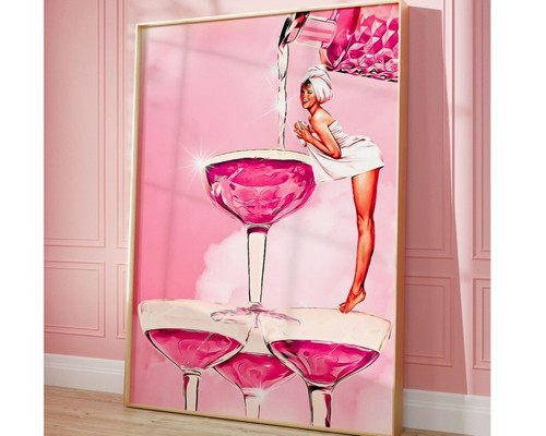 Pink vintage bar cart - bar,