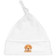 'Golden Retriever With Bone' Baby Beanie Hat (BH00021571)