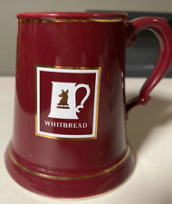 Vintage English Maroon Whitbread Brewery Beer Tankard Great Collector Piece