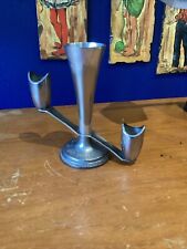 Brutalist Triple Candleholder Silver Plated  -  Grenadier Made In England