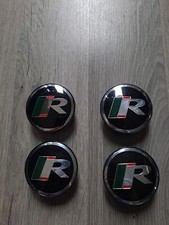 4 X JAGUAR R 59MM BLACK ALLOY WHEEL CENTRE CAPS XK XJ F TYPE XKR XF