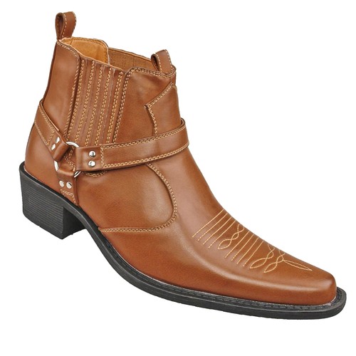 Tan brown cowboy boots - boots, harness
