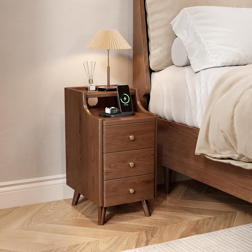 Slim solid wood nightstand - slim,