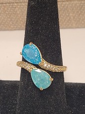 BP Ring ALL WE WANTED Blue Topaz CRYSTAL GOLD SIZE 9 RG36110