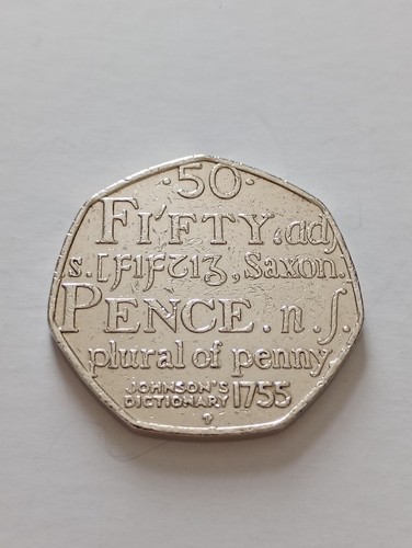 Rare 50p fifty pence coin - fifty,