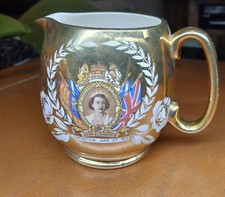 Jug 5" Sadler Coronation Commemorative Queen Elizabeth II 1953 Gold Lustre Mint