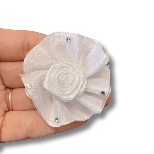 White felt roses rosebuds - felt,