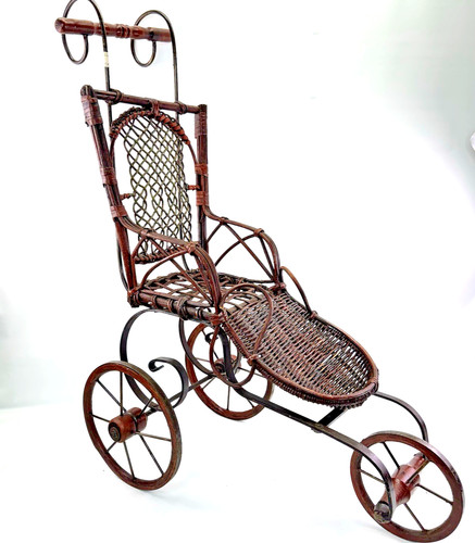 Vintage wicker baby stroller - vintage,