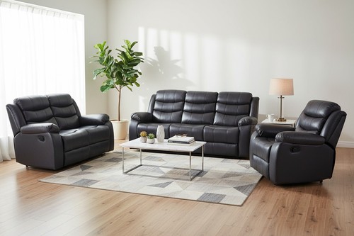 Grey roma recliner sofa - recliner,