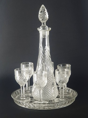 Vintage glass decanter - decanter, set