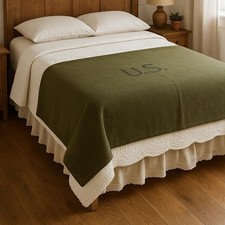 Vintage U.S. Military Wool Blanket Army Green 66x84 – OG118 Wool Blend Survival