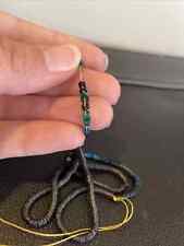 1ft Strand Navy/ Turquoise Mirrored/ Irides Sequins Small 3mm For Crafts/Sewing.