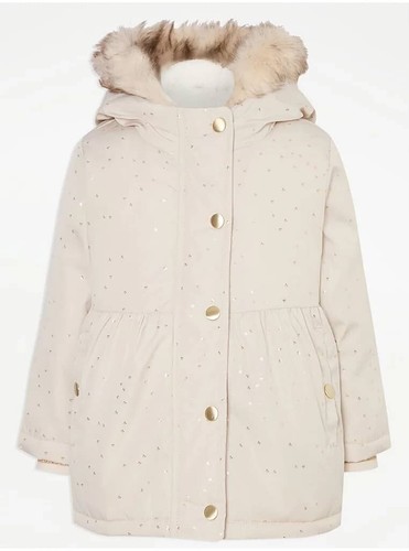 George girls cream parka - george,
