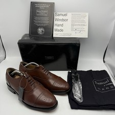 Samuel Windsor Chocolate Brown Fully Leather Handmade Semi Brogues UK 8 New