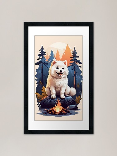 Sweet smiling samoyed puppy - , at