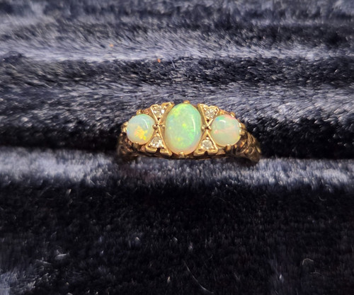 Antique edwardian opal - edwardian, ring: