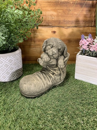 Stone garden sleeping dog - sleeping,