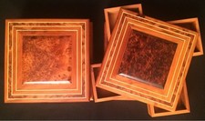 GENUINE AFRICA MOROCCAN THUYA WOOD-HANDCRAFT-SWIVEL TOP,JEWELLERY BOXE-GIFTS SET