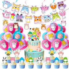 Squishmallows Party Supplies Birthday Decoration Balloons Banner Cups Tableware