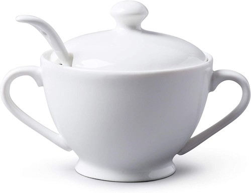 Porcelain sugar bowl pot - bowl, with