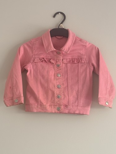 Girls pink denim jacket - pink,