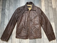 1940s WW2 Half-Belt Highwayman Vintage Leather Jacket Single Rider Style Size 38