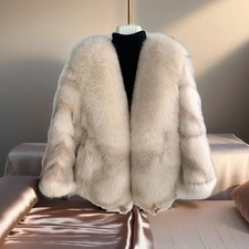 Luxury Women Fox Fur Coat New