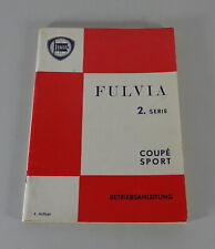 Operating Manual / Handbook Lancia Fulvia 2nd Series Coupe Sport From 05/1973